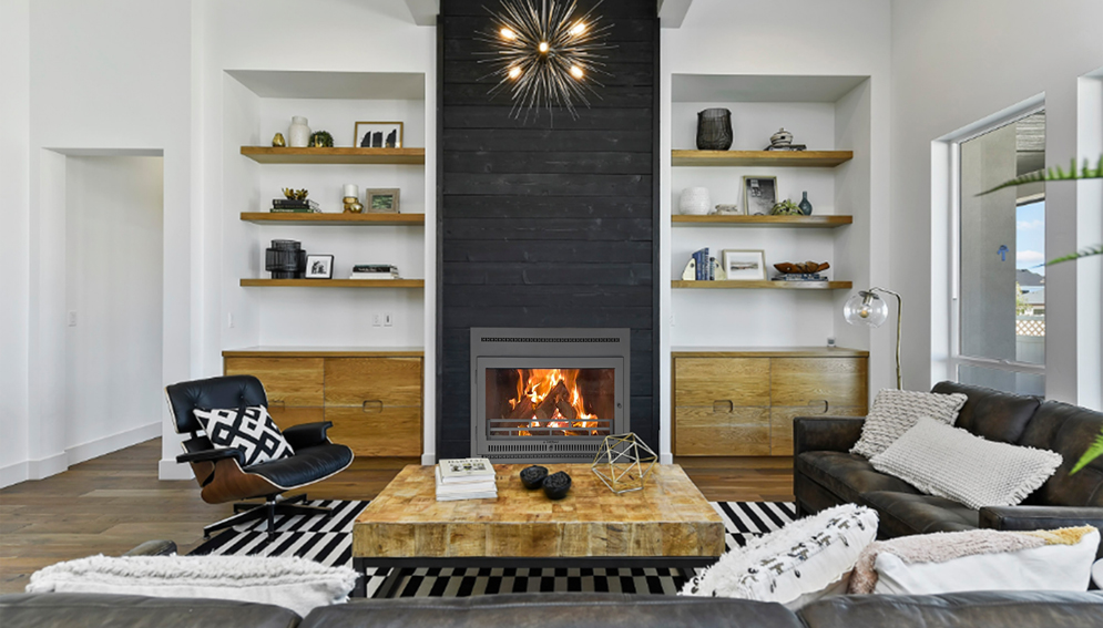 850mm Contemporary Built-in Fireplace with glass door 850mm Contemporary Built-in Fireplace with glass door